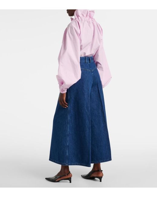 Patou Blue High-Rise Wide-Leg Jeans