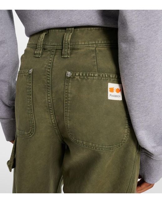J.W. Anderson Green Mid-Rise Wide-Leg Jeans