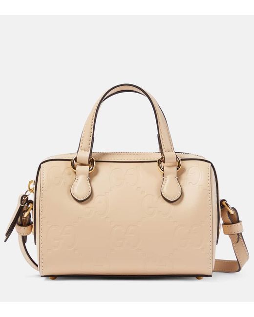 Gucci Natural GG Small Leather Tote Bag