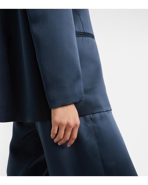 The Sei Blue Oversized Silk Blazer