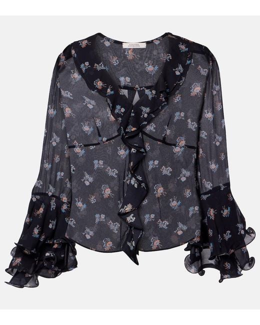 Dorothee Schumacher Black Airy Daydream Floral Georgette Blouse