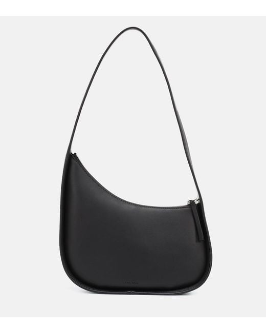 The Row Black Half Moon Leather Shoulder Bag
