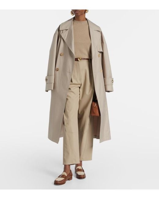 Max Mara Brown Logo Leather And Suede Mocassins