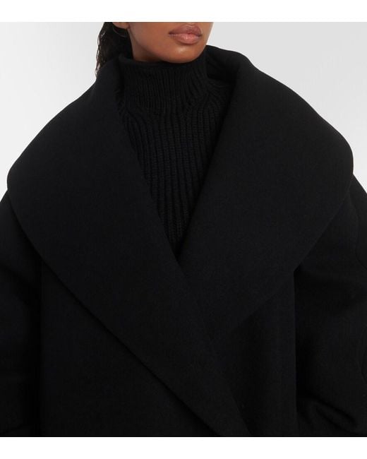 Alaïa Black Cocoon Wrap Virgin Wool Coat