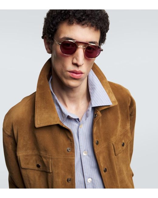 Jacques Marie Mage Pink Dasan Aviator Sunglasses for men