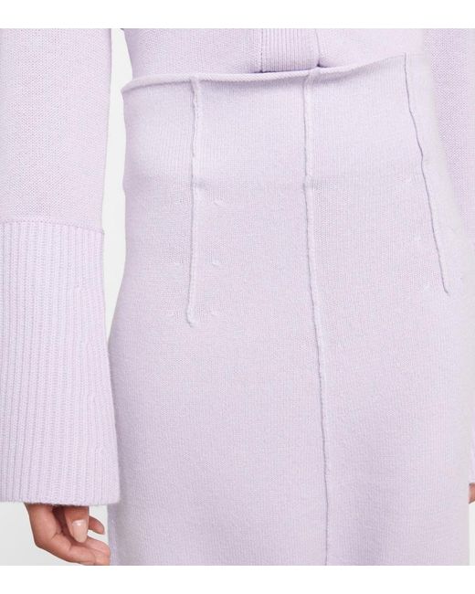 Dorothee Schumacher Purple Modern Statements Wool-Blend Midi Skirt
