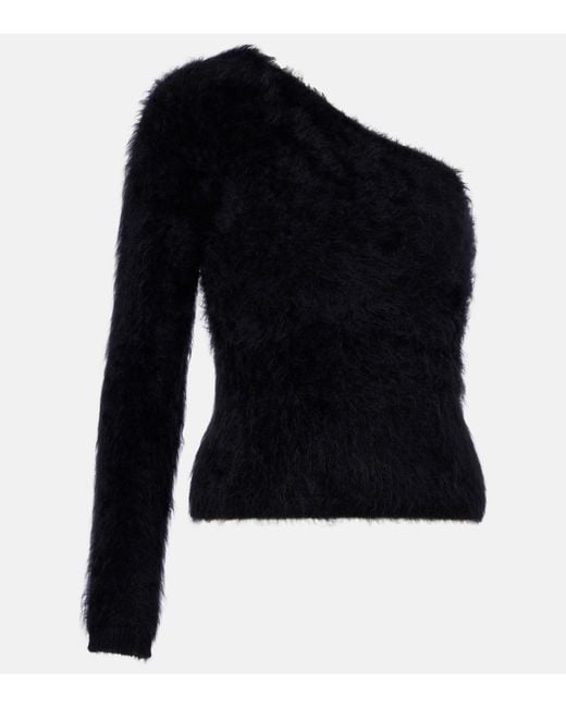 Lisa Yang Black Dae One-Shoulder Cashmere Top