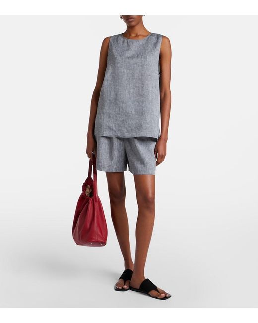 Asceno Gray Cali Linen Top