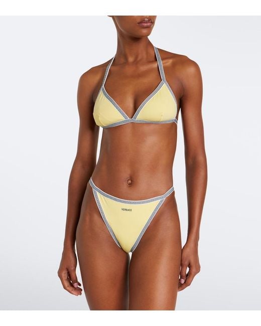 Versace Natural Greca Bikini Top