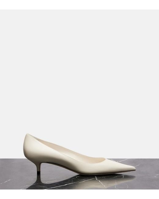 Jimmy Choo White Amelia 35 Leather Pumps