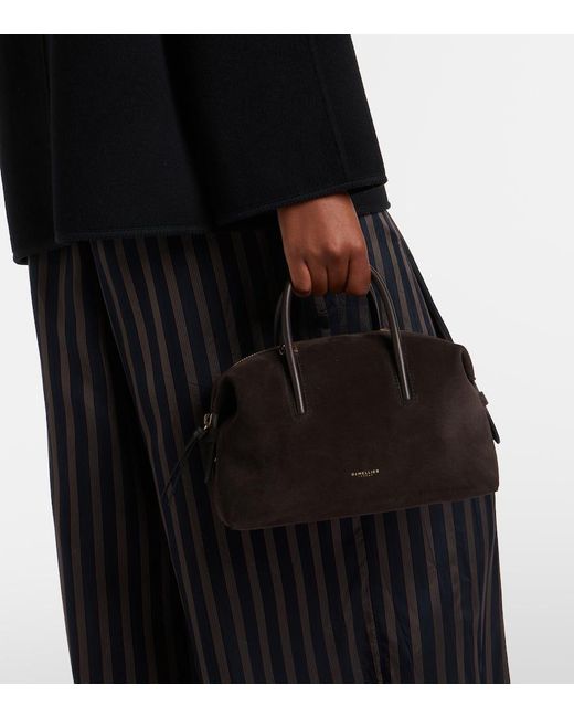 DeMellier London Black Stockholm Small Suede Top-Handle Bag
