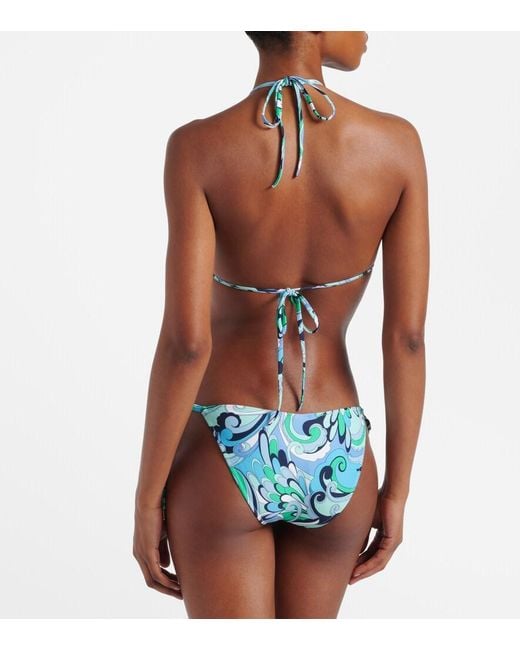 Melissa Odabash Blue Bedrucktes Bikini-Hoeschen Cancun