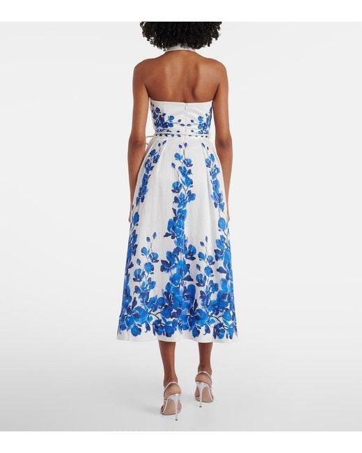 Rebecca Vallance Orchid Blues Floral Midi Dress