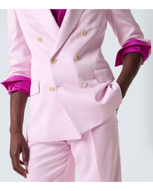 Tom Ford Pink Silk Gabardine Suit Jacket for men