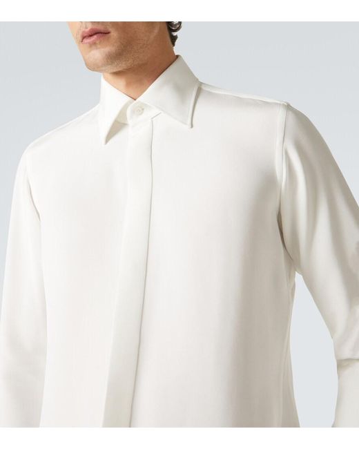 Thom Sweeney White Silk Shirt for men