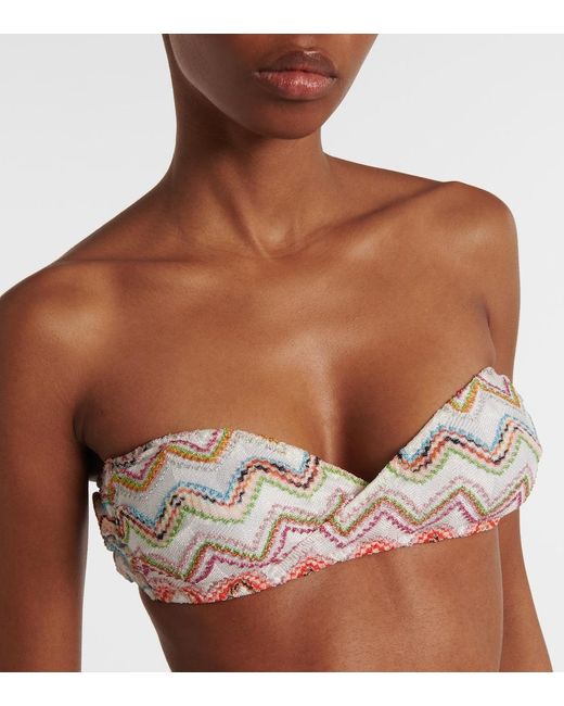 Missoni White Zig Zag Metallic Bikini