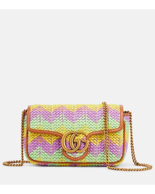 Gucci Yellow GG Marmont Super Mini Shoulder Bag