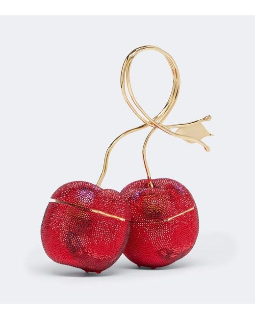 Judith Leiber Red Cherries Small Embellished Clutch