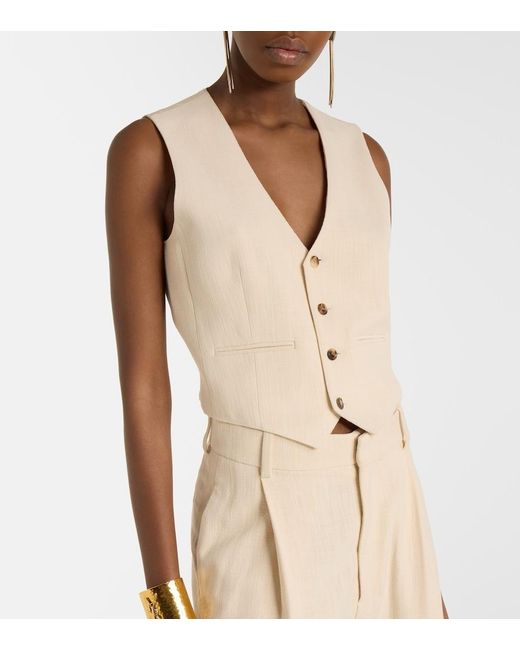 Wardrobe NYC Natural Single-Breasted Vest