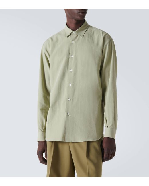 Auralee Green Cotton And Silk Shirt for men