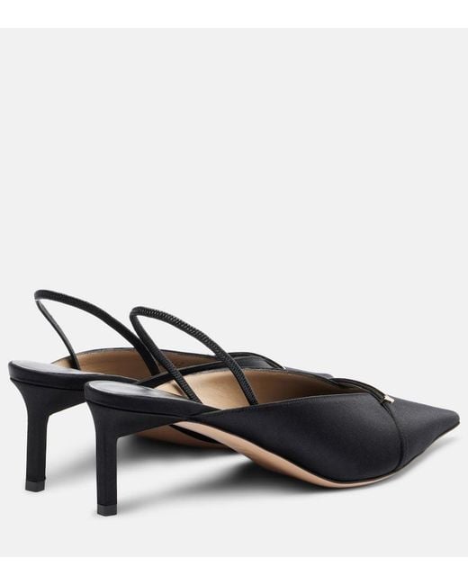 Tom Ford Black T Icon 55 Satin Slingback Pumps