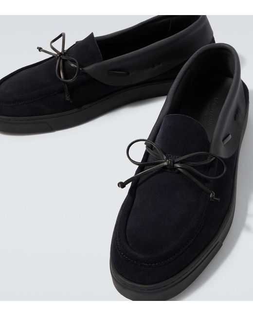 Giorgio Armani Black Suede Loafers for men
