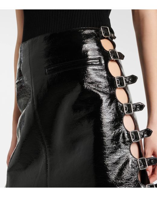 Courreges Black Faux Leather Miniskirt