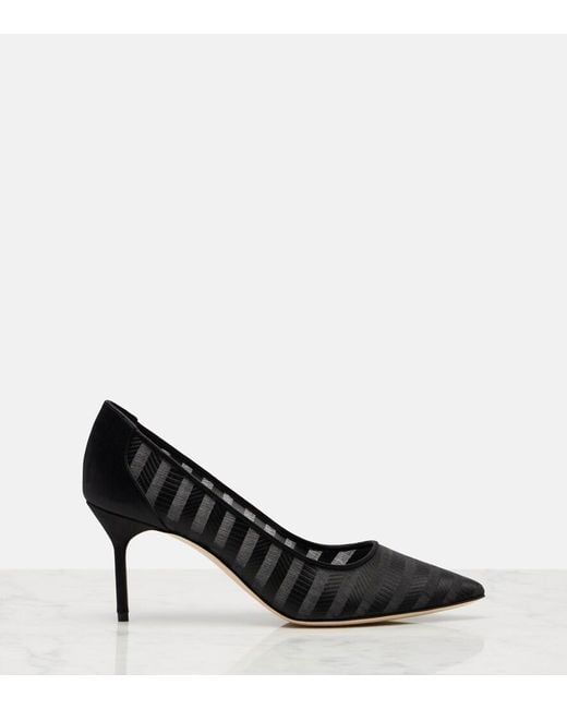 Manolo Blahnik Black Bbla Organza Pumps