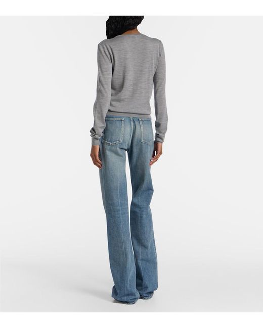 Saint Laurent Gray Wool Sweater