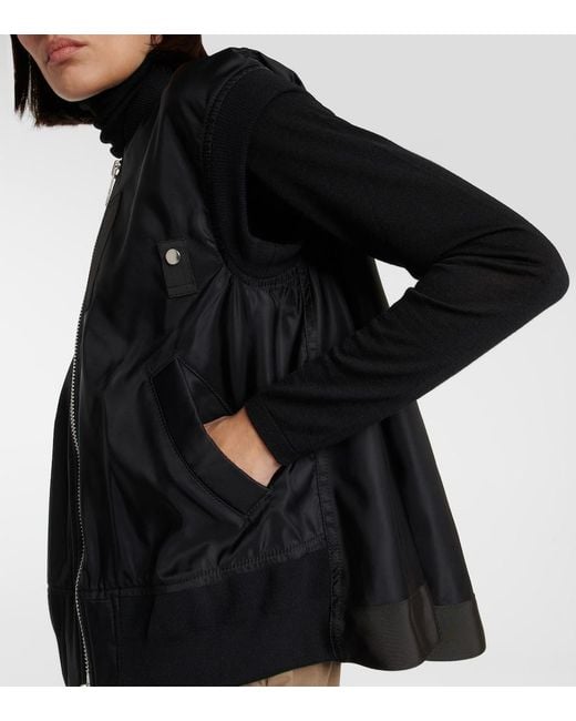 Sacai Black Nylon Vest