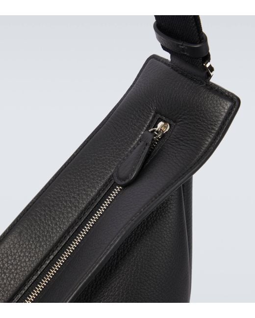 The Row Black Slouchy Banana Large Leather Crossbody Bag for men