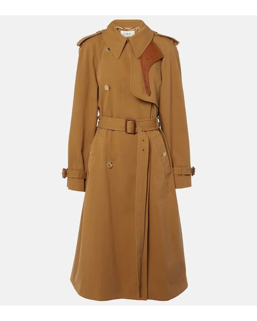 Chloé Natural Trenchcoat Aus Baumwoll-Gabardine
