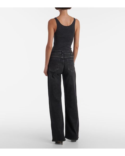 AG Jeans Blue New Baggy High-Rise Wide-Leg Jeans