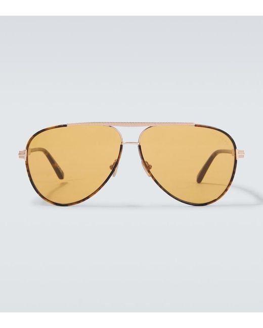 Tom Ford Brown Rupert-02 Aviator Sunglasses for men