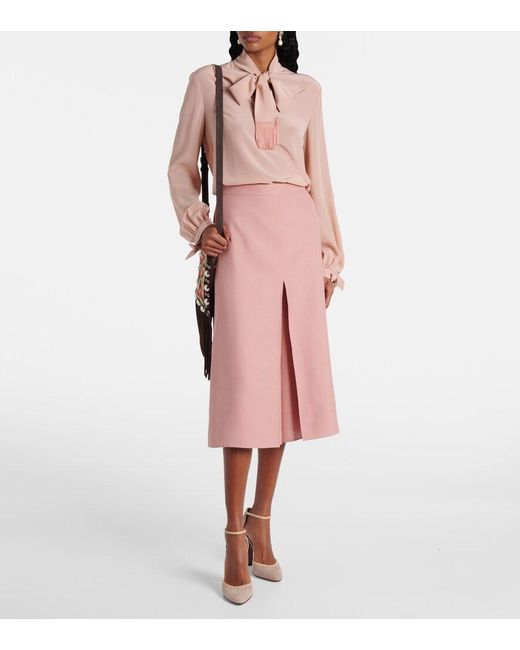 Valentino Pink High-Rise Wide-Leg Skort