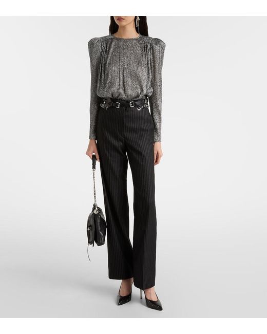 Isabel Marant Gray Eylia Pleated Top