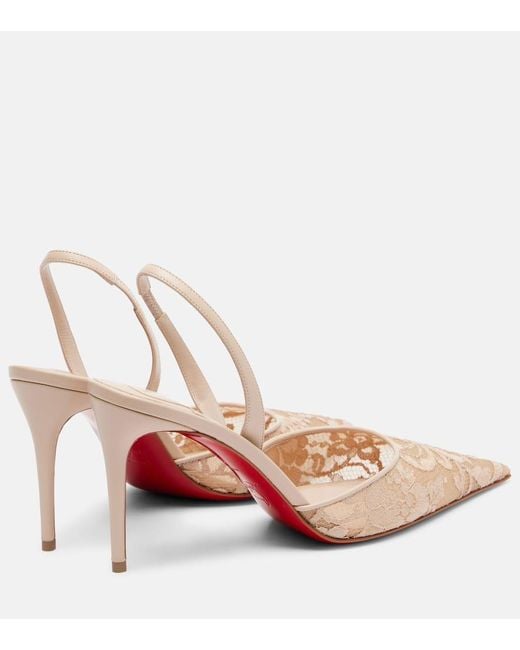 Christian Louboutin Natural Lace Slingback Pumps