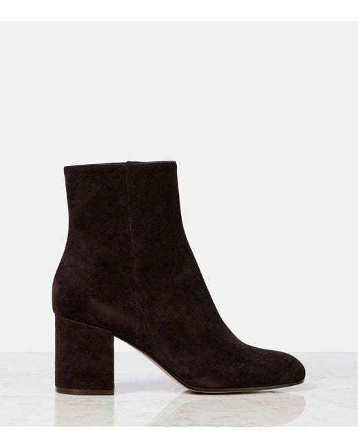 Gianvito Rossi Black Joelle 70 Suede Ankle Boots