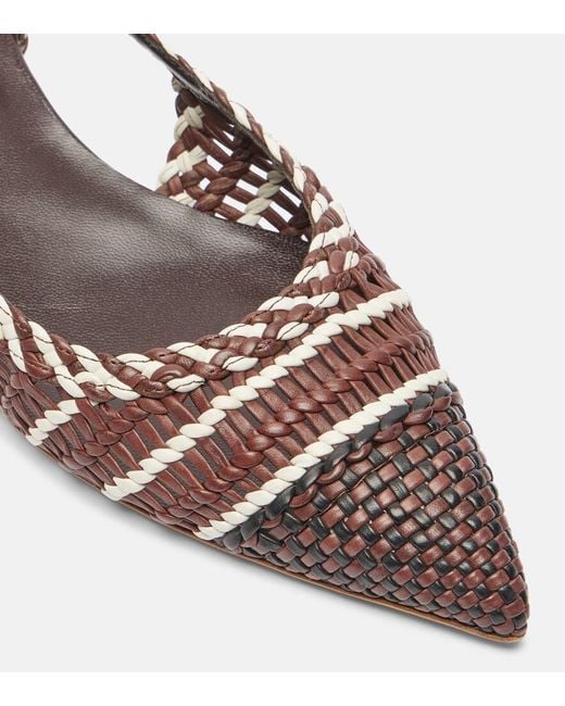 Gabriela Hearst Brown Perro Braided Leather Slingback Pumps
