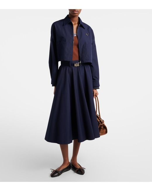 Prada Blue Poplin Blouson Jacket
