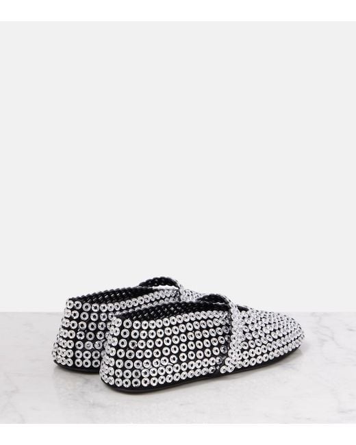 Alaïa Gray Ballerinas Eyelet