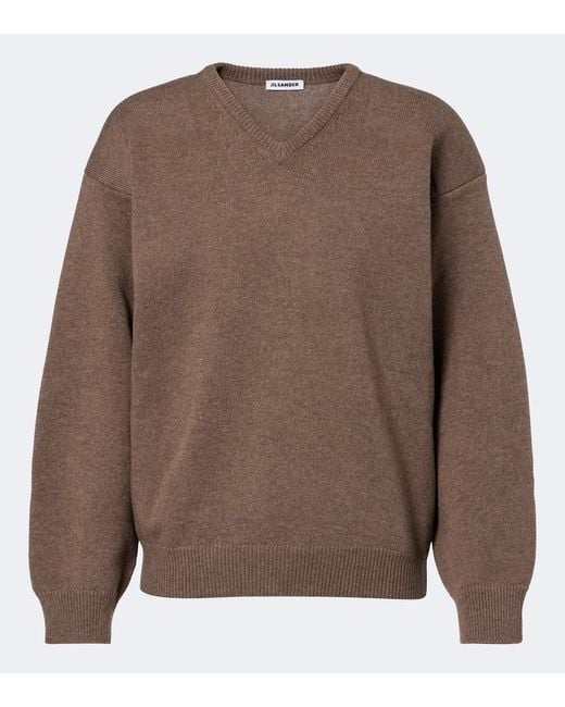 Jil Sander Brown Wool-Blend Sweater