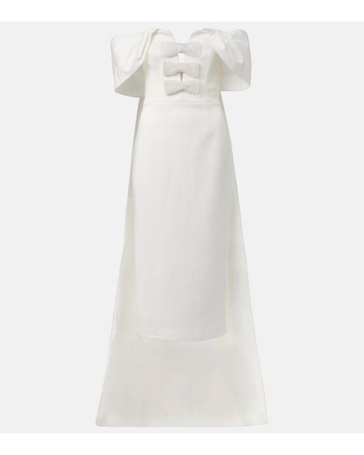 Rebecca Vallance White Rory Crepe Midi Dress