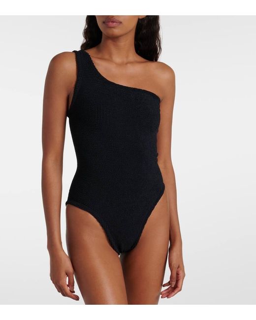 Hunza G Black Nancy One-shoulder Swimsuit
