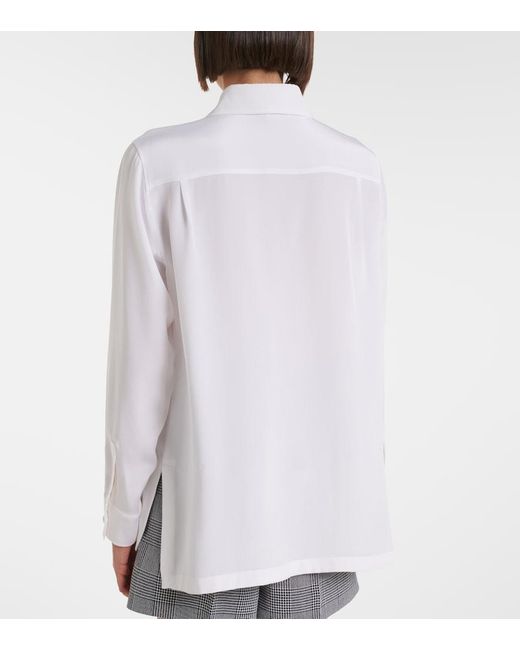 Max Mara White Silk Crepe De Chine Shirt