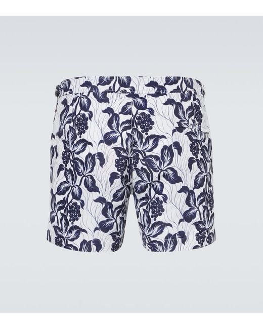 Orlebar Brown Blue Bulldog Floral Swim Trunks for men