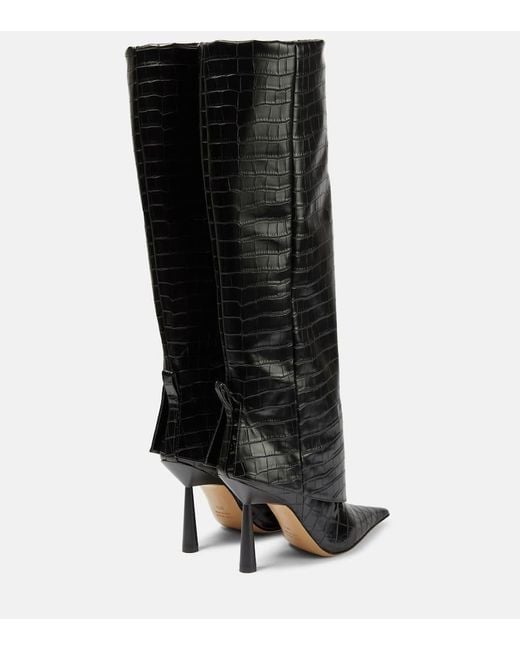 Stivali Rosie 31 con stampa coccodrillo di Gia Borghini in Black