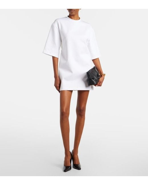 Wardrobe NYC White Open-Back Cotton-Blend Jersey Minidress