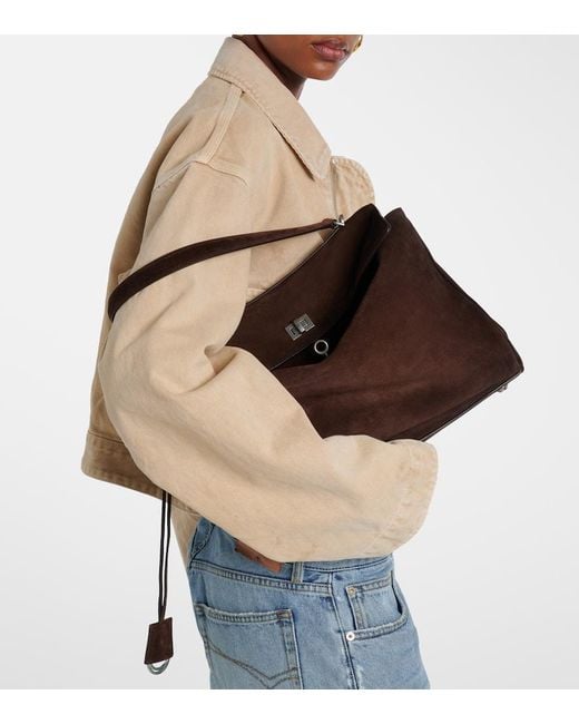 Balenciaga Brown Rodeo Medium Suede Tote Bag