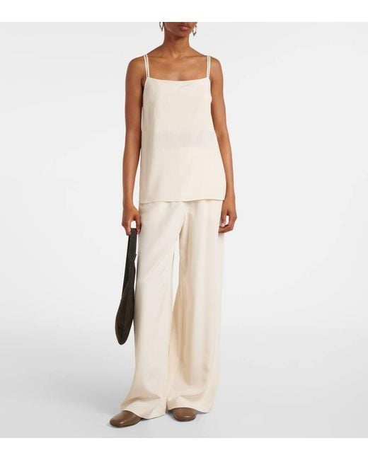Max Mara White Kansas Silk-Blend Camisole